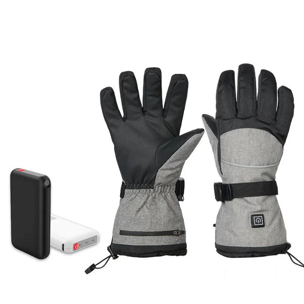 Electric Heated Gloves Waterproof Winter Gloves with 3 Heating Levels for Outdoor Sports Skiing Fishing Hunting-WAYBIKER