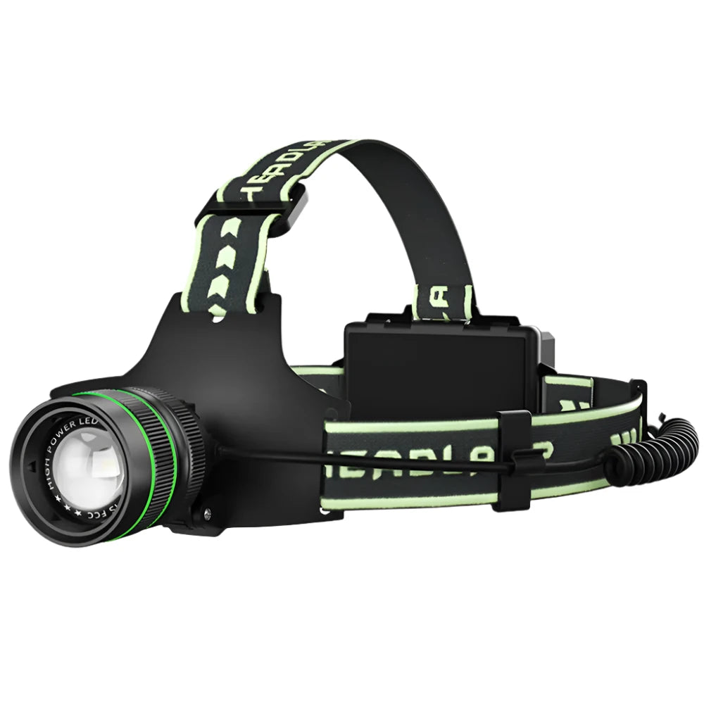 Powerful Super 60W Spotlight Headlight Sensing head Lamp Type-C Apple lnput USB Output Power Display With Night Light Strip-WAYBIKER