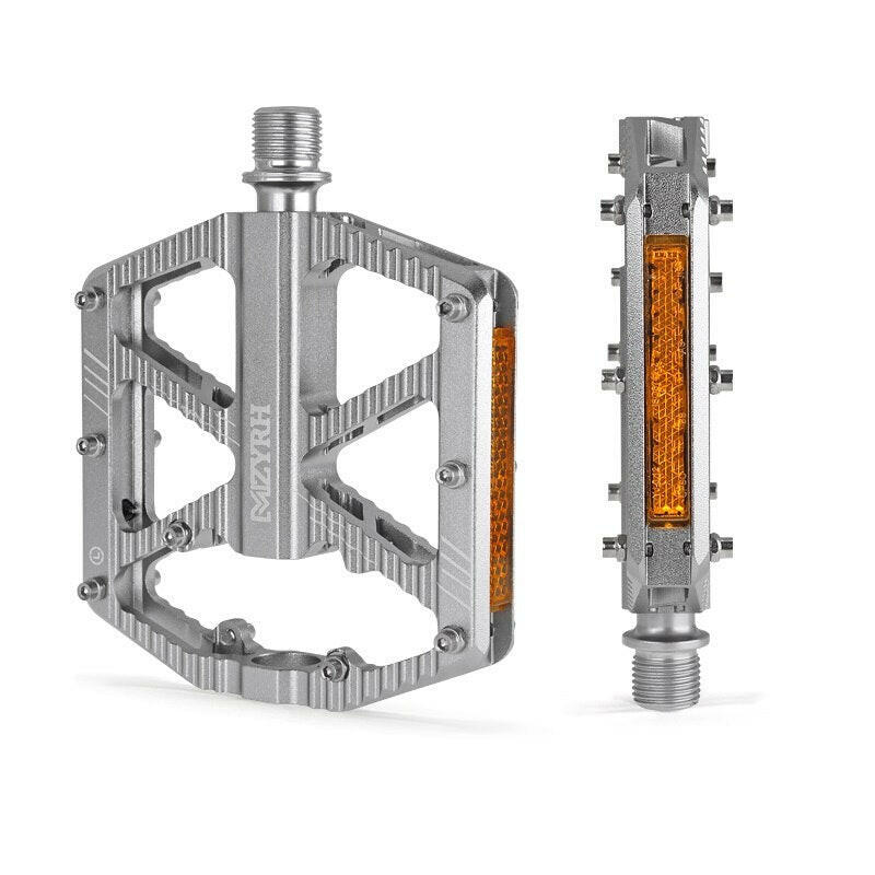 Reflective Bicycle Pedal 3 Bearings Non-Slip MTB Pedals Aluminum Alloy Flat  Waterproof Bicycle parts-WAYBIKER
