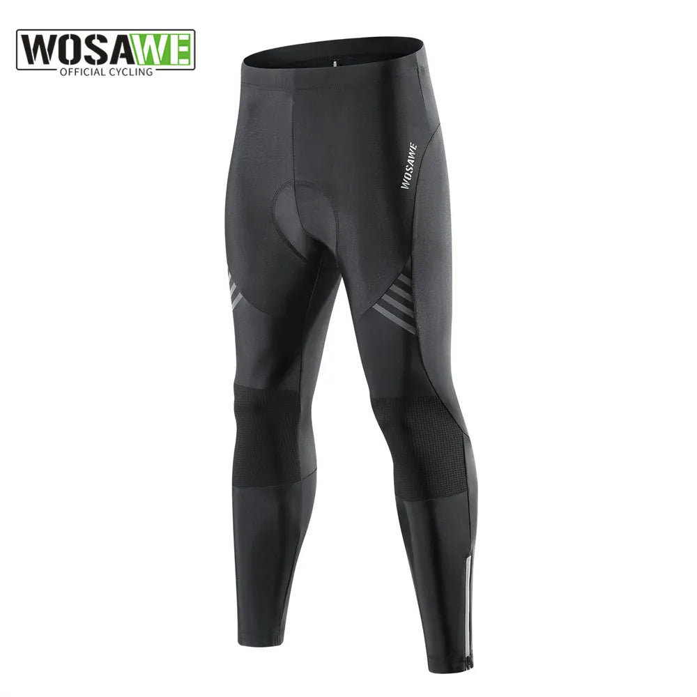 WOSAWE Men's Bike Pants Long 3D Padded Cycling Tights MTB Pants Bicycle Leggings Outdoor Riding Quick Dry Reflective Clothing-WAYBIKER