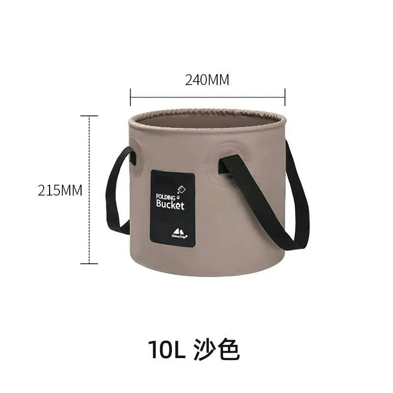 ShineTrip Outdoor Thickened Portable Camping Bucket High-temperature Resistant Large Capacity Folding Water Bucket ﻿-WAYBIKER
