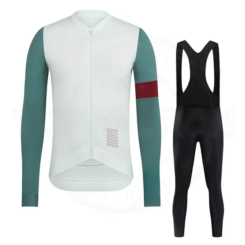 New Spring Sports Cycling Jersey Autumn Mtb Cycling Clothing Summer Long Sleeve Triathlon Mountain Bike Bib Pant Set-WAYBIKER