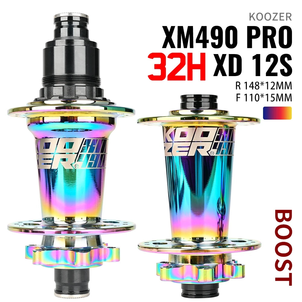 2024 KOOZER XM490 PRO BOOST Mountain Bike Hubs Steel shaft Sealed Bearing 148x12MM 110x15MM 141x5MM 28H 32 Holes Noise hub