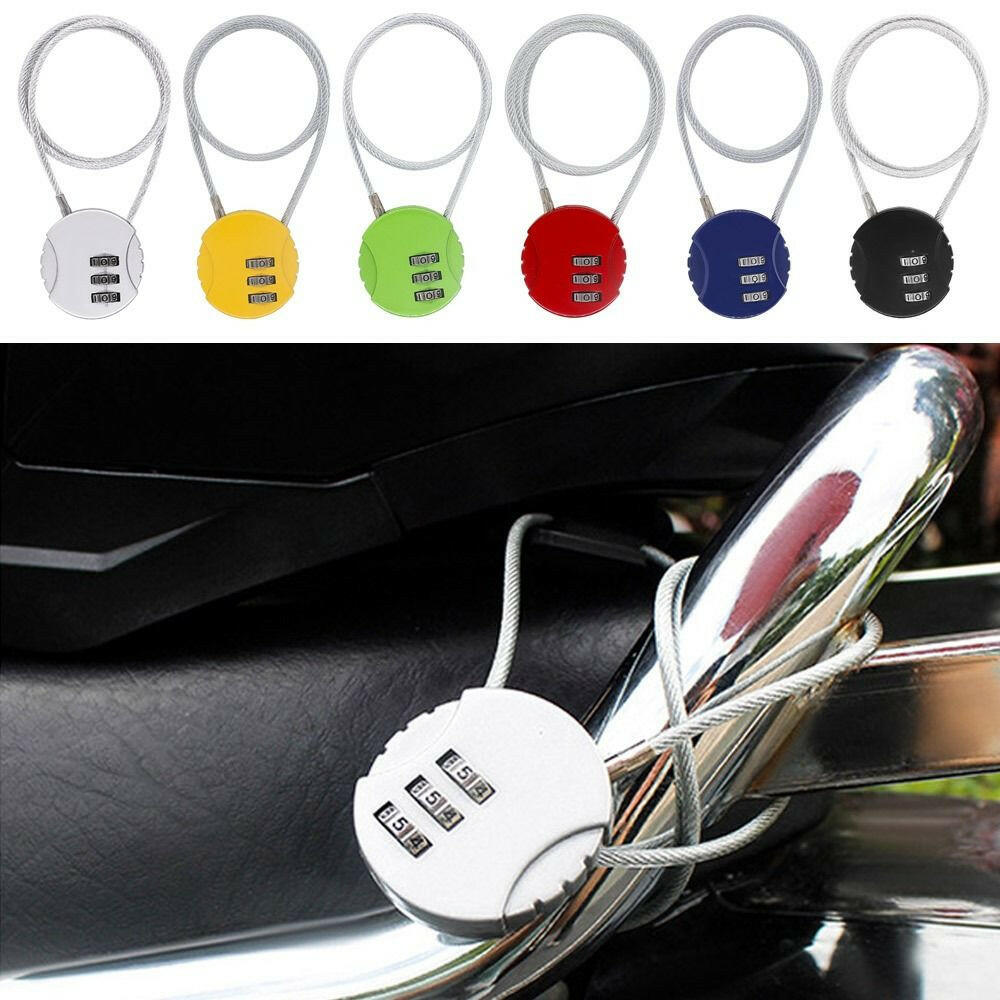 Extended Wire Rope Digit Padlock Smart Combination Lock Password Lock Motorcycle Helmet Lock Anti-theft Lock-WAYBIKER