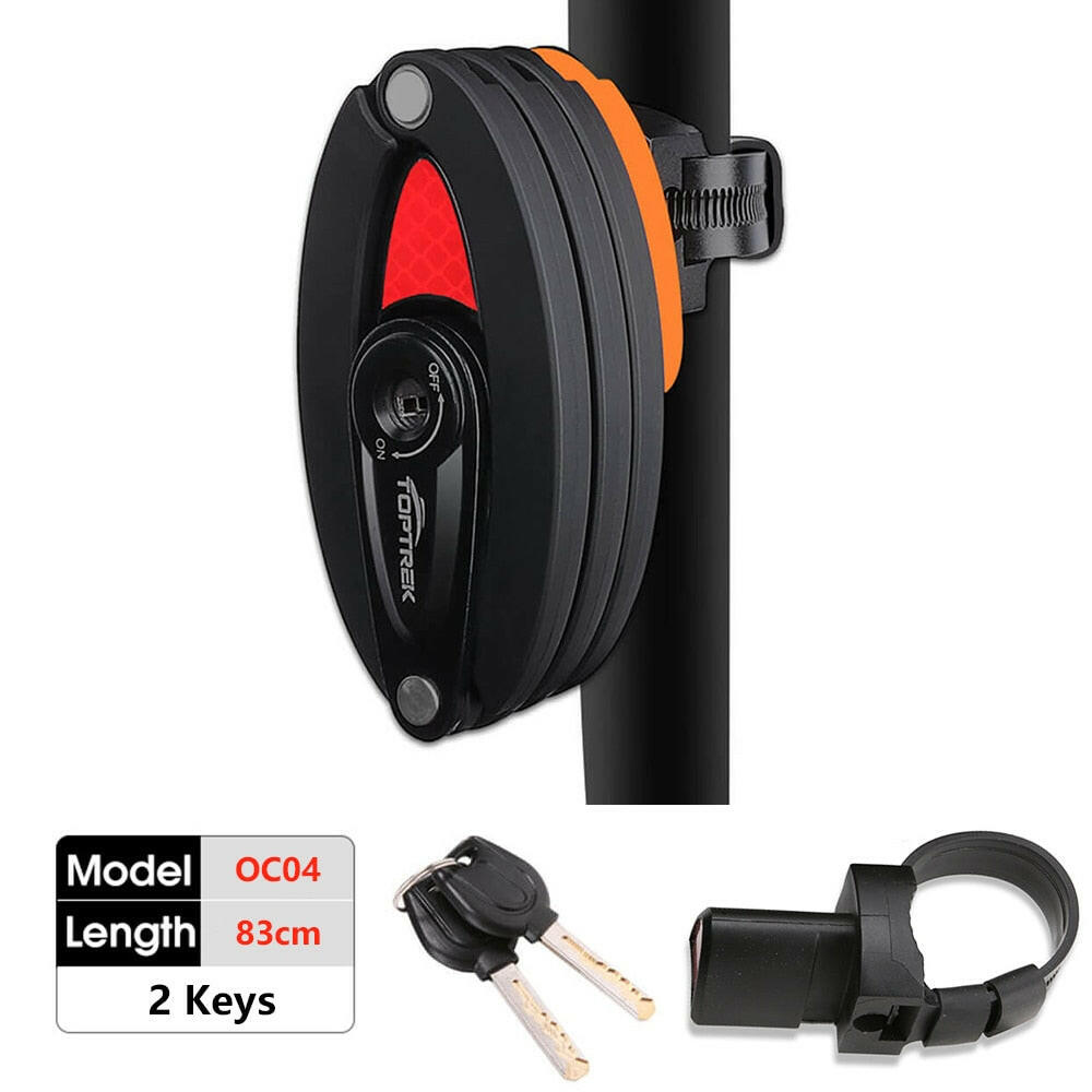 Toptrek Bicycle Lock Foldable Bike Lock MTB Road Fold Lock High Security Anti-Theft Scooter Electric E-Bike Bicycle Accessories-WAYBIKER