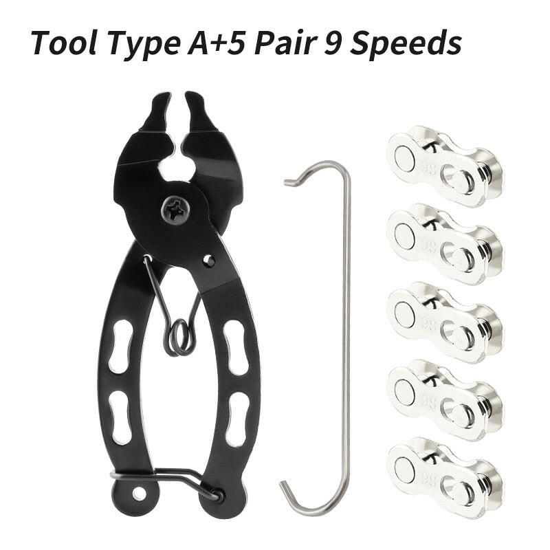 MUQZI Bicycle Chain Repair Tool Kit MTB Road Bike Chain Removal Install Plier With 5 Pairs 6 7 8 9 10 11 12 Speed Quick Link-WAYBIKER
