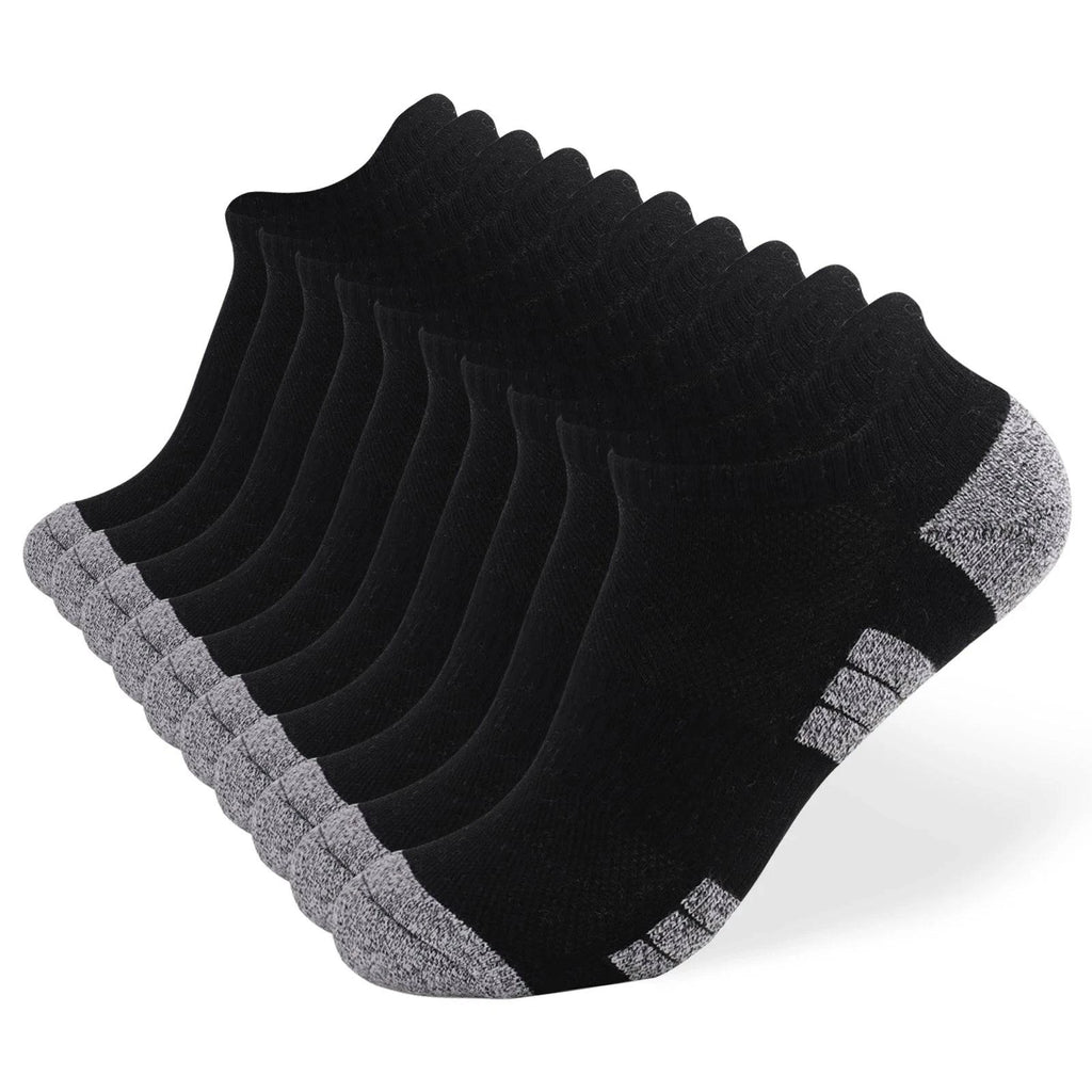 10 Pack Running Socks for Men Women Breathable Cushioned Athletic Ankle Socks Low Cut Socks Outdoor Sport Hiking Running-WAYBIKER