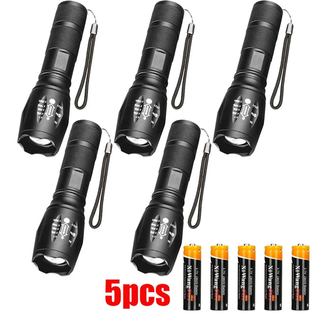 Portable Powerful  T6 Glare Flashlight LED Zoom Using 18650 Battery Outdoor Searchlight Long-Range Torch For Outdoor Camping-WAYBIKER