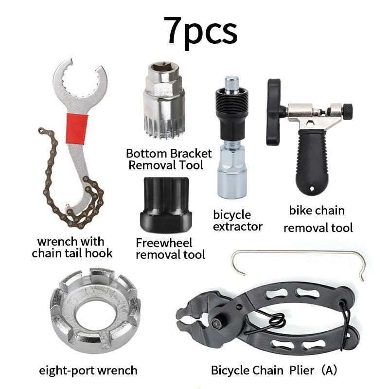 Bicycle Multitool Repair Tool Set Kit Remover Freewheel Crank Puller Spoke Nipple Wrench Spanner Chain Breaker Bicycle Tools MTB-WAYBIKER
