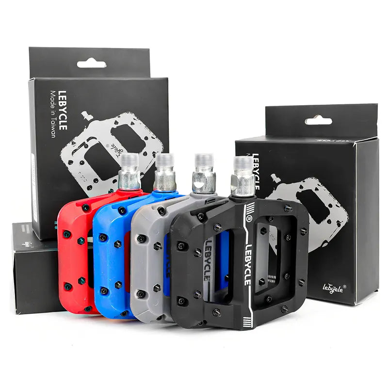 Lebycle MTB Bike Nylon Pedal Bearing Mountain Bike Pedals High-Strength Non-Slip Bicycle Pedals Bike Cycling Accessories-WAYBIKER