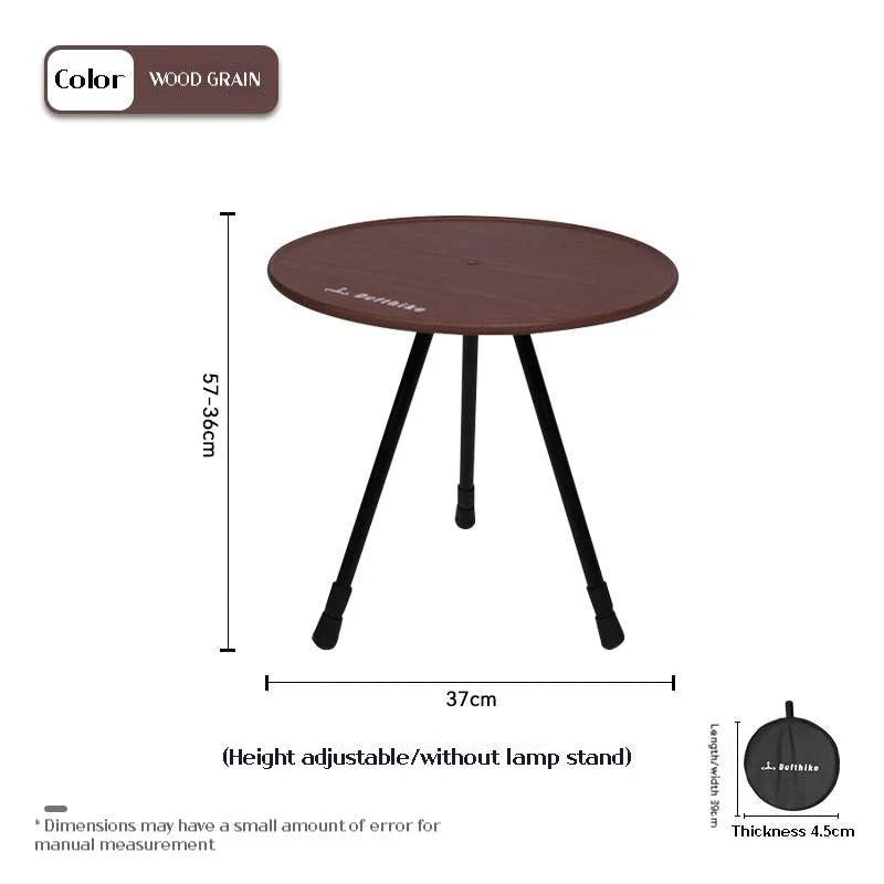 Difeike Small Round Table Outdoor Table Camping Table Adjustable Lightweight Outdoor Folding Table Lamp Stand-WAYBIKER