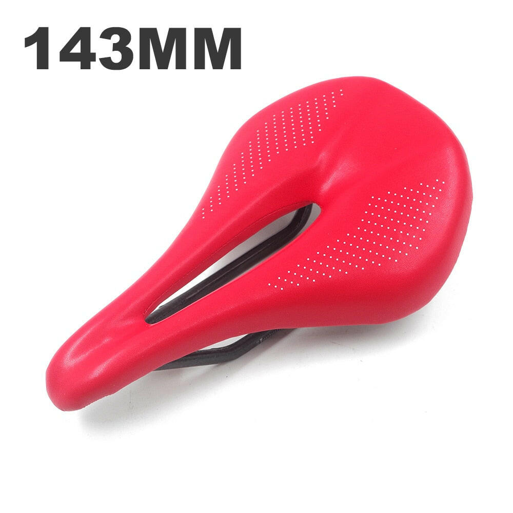 MTB/Road Carbon Bike Saddle 143mm 155mm Triathlon Power Bicycle Saddles for Men Women TT Race Carbon Bike Seat Black White Red-WAYBIKER
