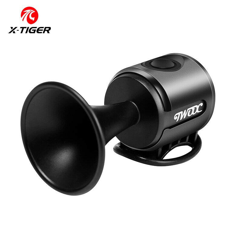 X-TIGER Bicycle Bell Horn USB Chargeable Electric Horn 4 Modes Motorcycle Bike Horn Mountain Road Cycling Anti-theft Alarm Horn-WAYBIKER