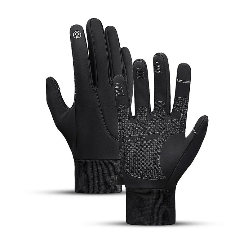Winter Cycling Gloves Waterproof Fleece Velvet Touch Screen Bike Gloves For Fishing Hiking Winter Gloves-WAYBIKER