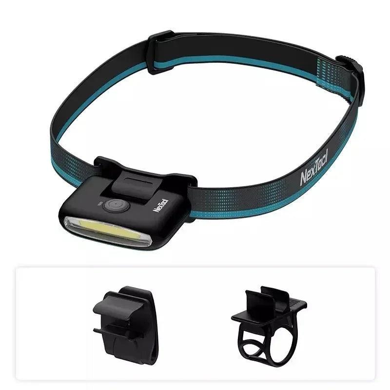 NexTool LED Headlight Rechargeable Head Lamp Zoom Waterproof Headlight Flashlight Three Light Switch Modes USB Charging Camping-WAYBIKER