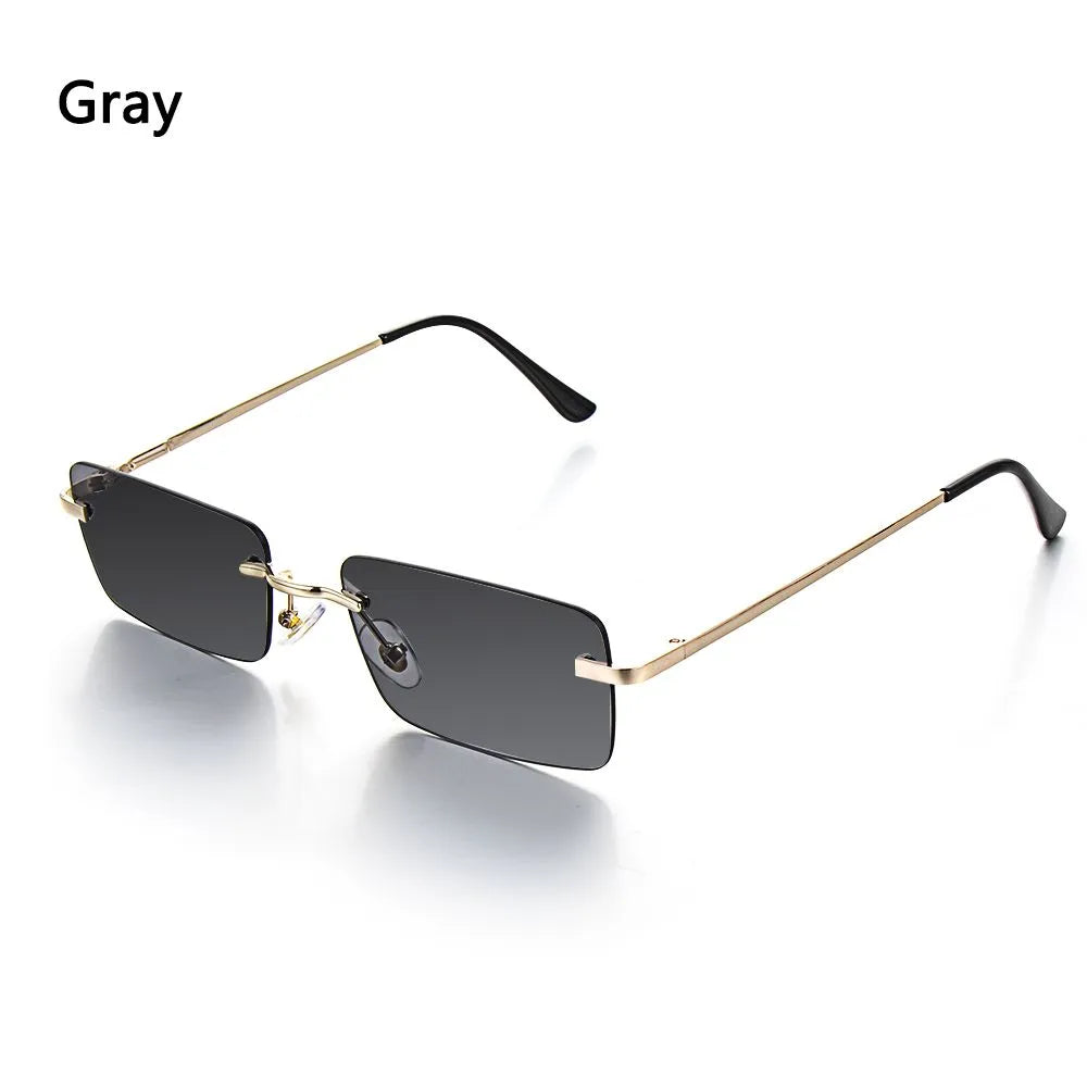Fashion Luxury Design Rectangle Rimless SunGlasses Unisex Gradient Glasses Women Vintage Sunglasses UV400-WAYBIKER