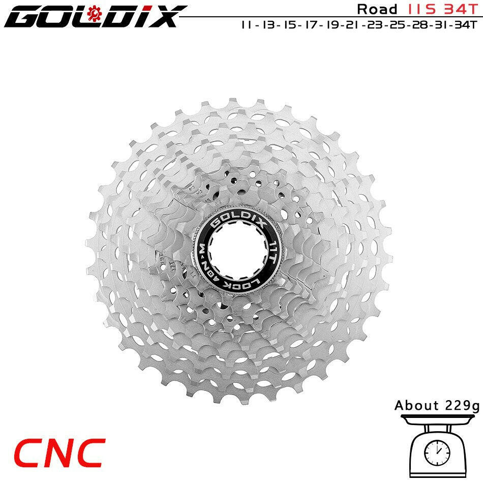 GOLDIX Ultralight Bicycle Cassette Road Bike Freewheel 7075 Aluminum Alloy CNC Cutting 11/12Speed 28/32/34/36T HG Structure-WAYBIKER