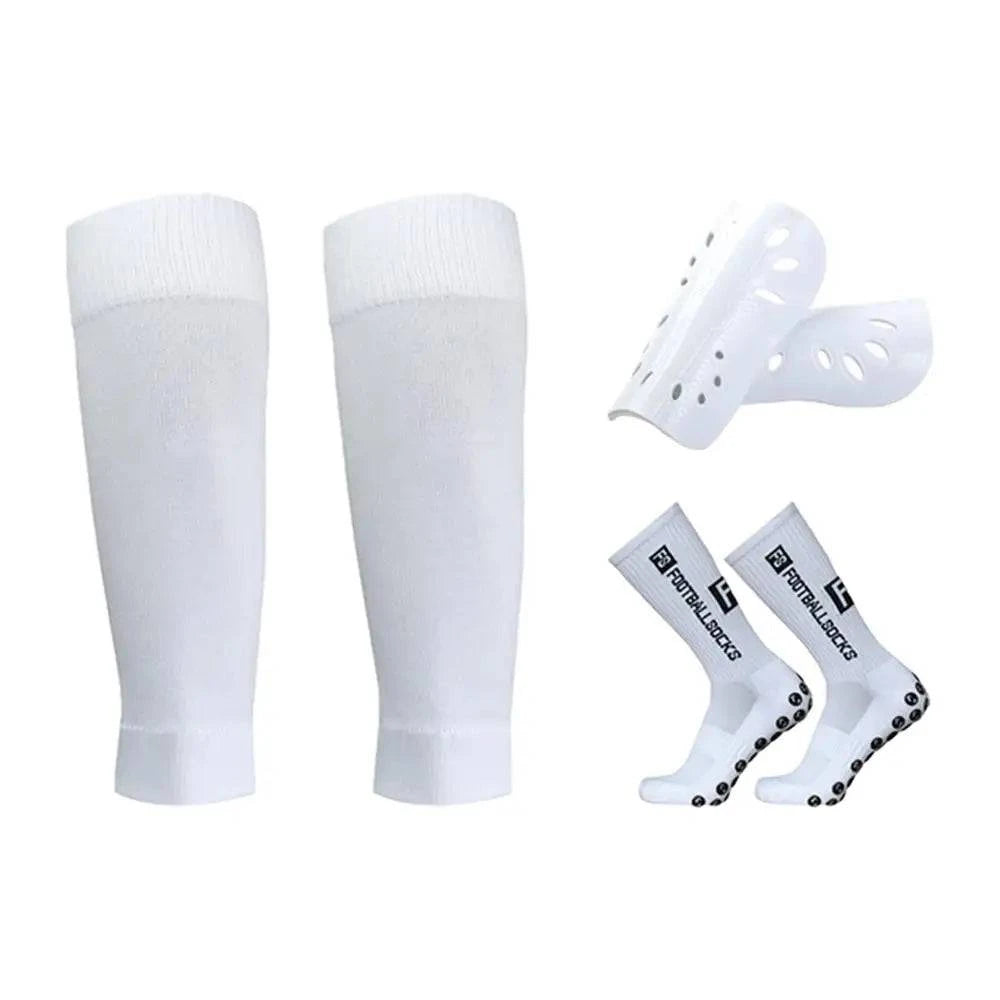 Anti Slip Soccer Socks Calf Sleeves and Leg Pads Set Outdoor Sport Running Stretch Socks Athletic Football Socks with Gripper-WAYBIKER