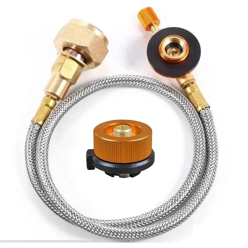 Outdoor Camping Gas Stove Propane Refill Adapter Burner LPG Flat Cylinder tank Coupler Container Adapter Save Durable Metal Tube-WAYBIKER