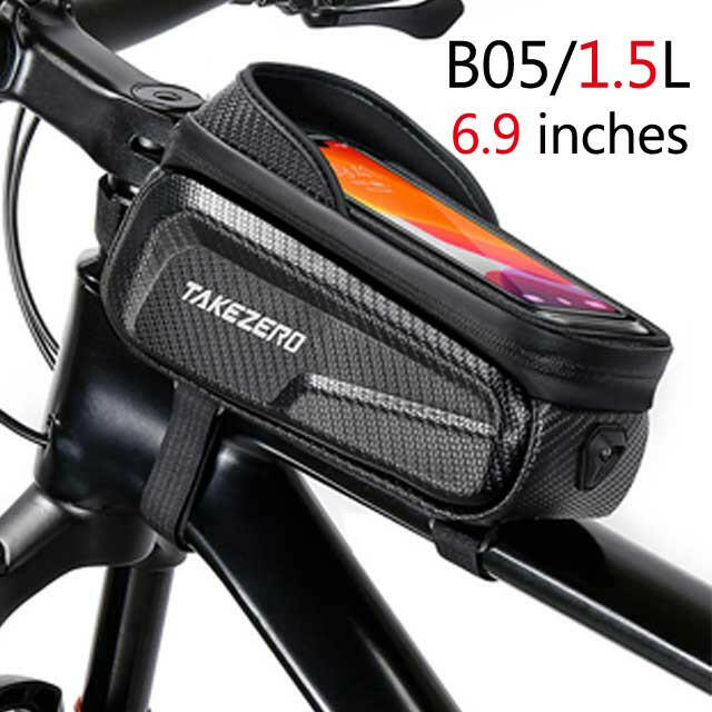 NEWBOLER Bicycle Bag Waterproof Touch Screen Cycling Bag Top Front Tube Frame MTB Road Bike Bag 7.2 Phone Case Bike Accessories-WAYBIKER
