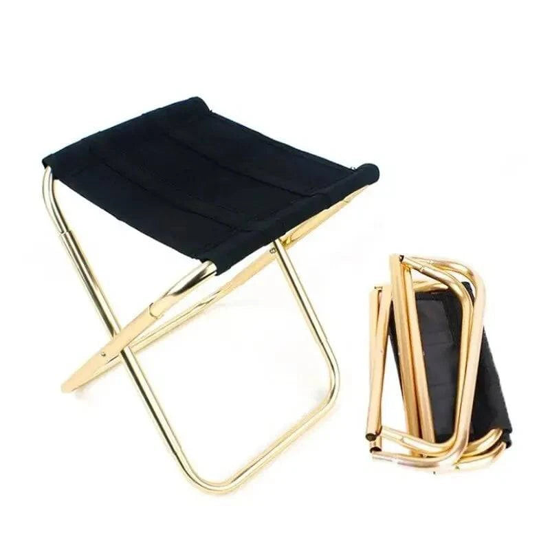 Outdoor Camping Chair Golden Aluminum Alloy Folding Chair With Bag Stool Seat Fishing Camping-WAYBIKER
