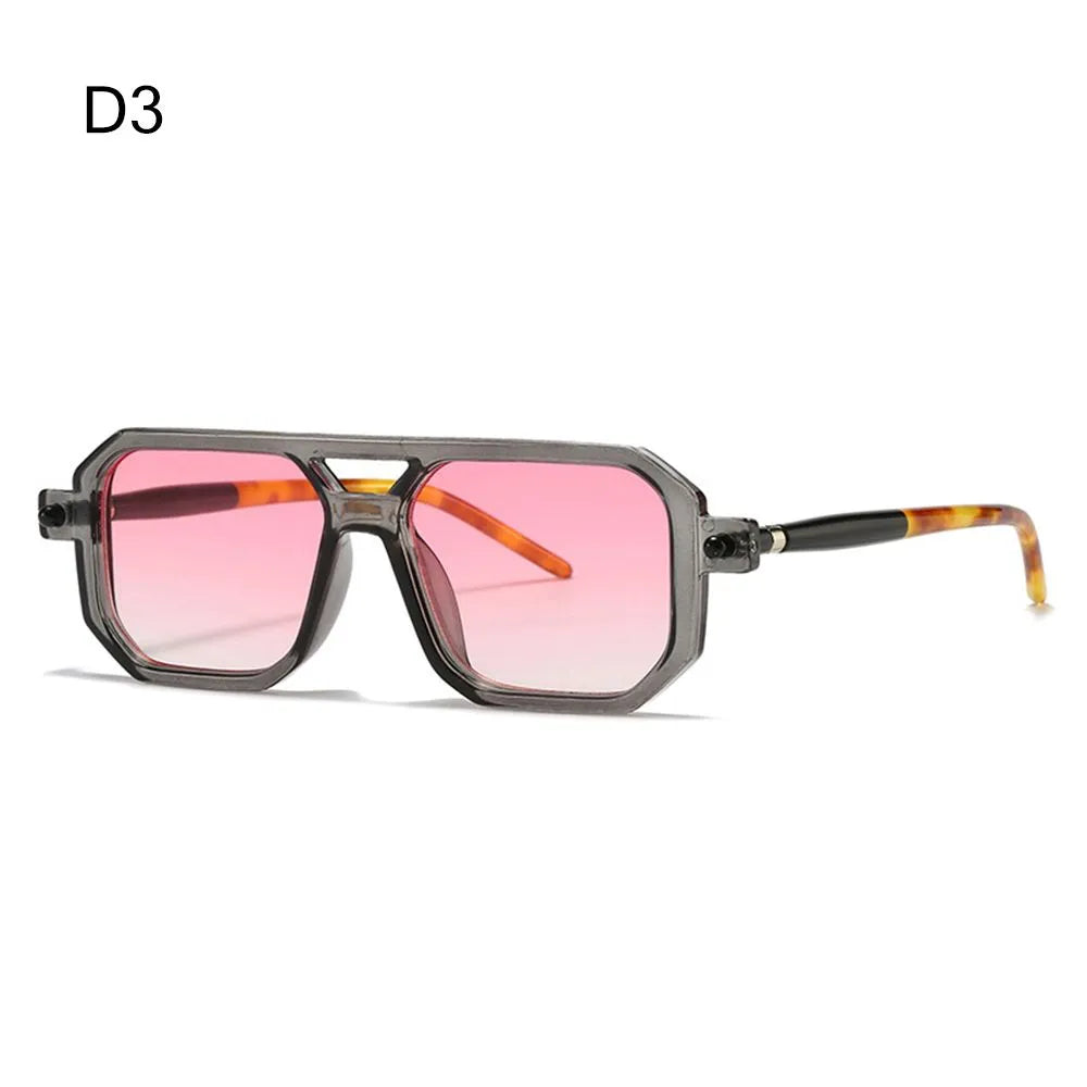 Fashion Leopard Sun Glasses UV400 Eyewear Sunglasses Double Bridge Women's Sunglasses Street Wear Shades Men's Shades-WAYBIKER