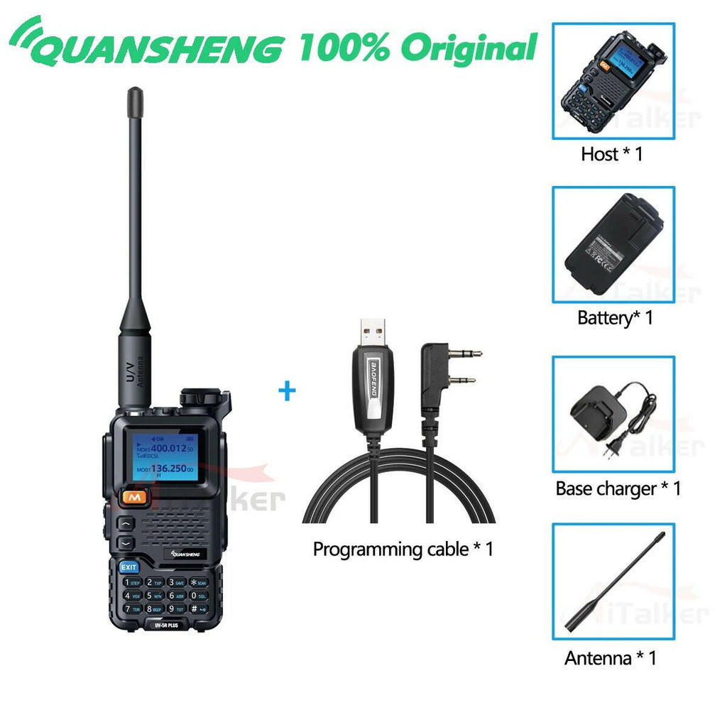 NEW Quansheng Walkie Talkie UV-5R PLUS UV-K5 Long Range Air Dual-Band 2-Way Radio 5W High Power 2200mAh Portable 200 Channel-WAYBIKER