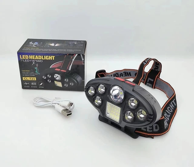 New Portable 4 Modes LED Headlamp 500 Lumen USB Rechargeable Head Lantern Outdoor Waterproof Camping Fishing Emergency Headlight-WAYBIKER