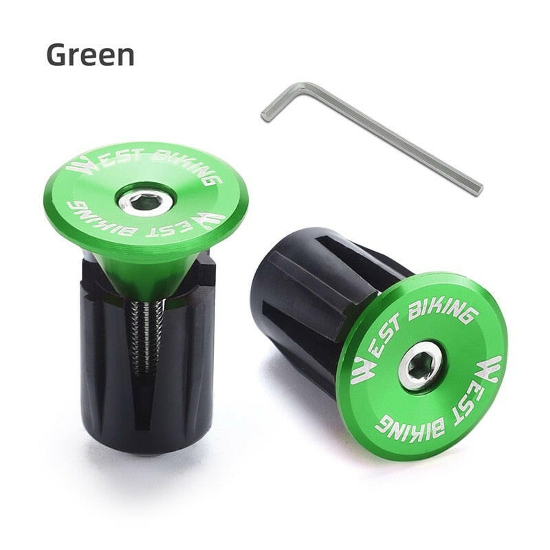 WEST BIKING Colorful Handlebar End Plugs With Tools Alunimum Alloy Road Bike MTB Handle Bar End Cap Expansion Plugs 22-24mm-WAYBIKER