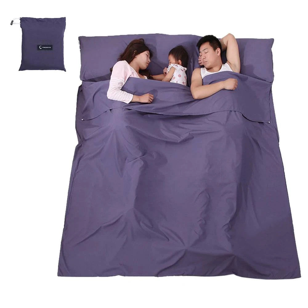 Lightweight Sleeping Bag Liner Portable Sleeping Sack Outdoor Camping Hotel Travel Single Double Sheet for Backpacking Hiking-WAYBIKER