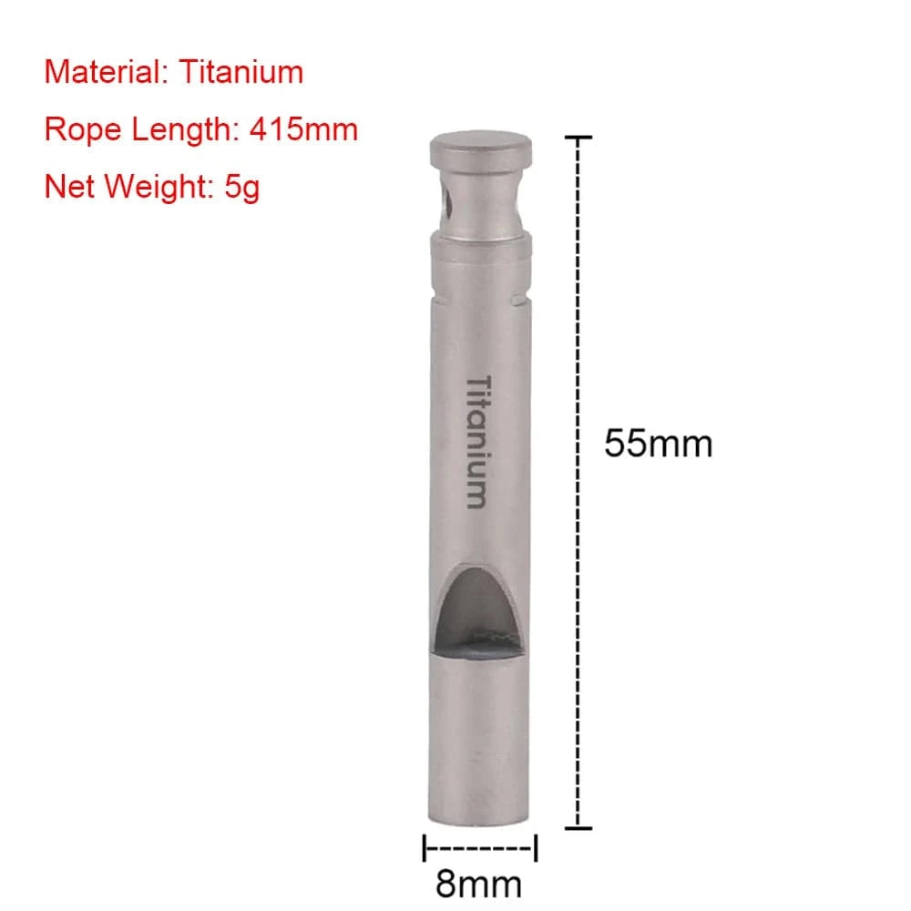 Ultralight Titanium Emergency Whistle with Cord Outdoor Survival Camping Hiking Exploring-WAYBIKER