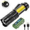 3 Lighting Light Torch Z00M USB Rechargeable Dimming COB Mini Strong FlashlightAluminum alloy shell Used for Camping-WAYBIKER