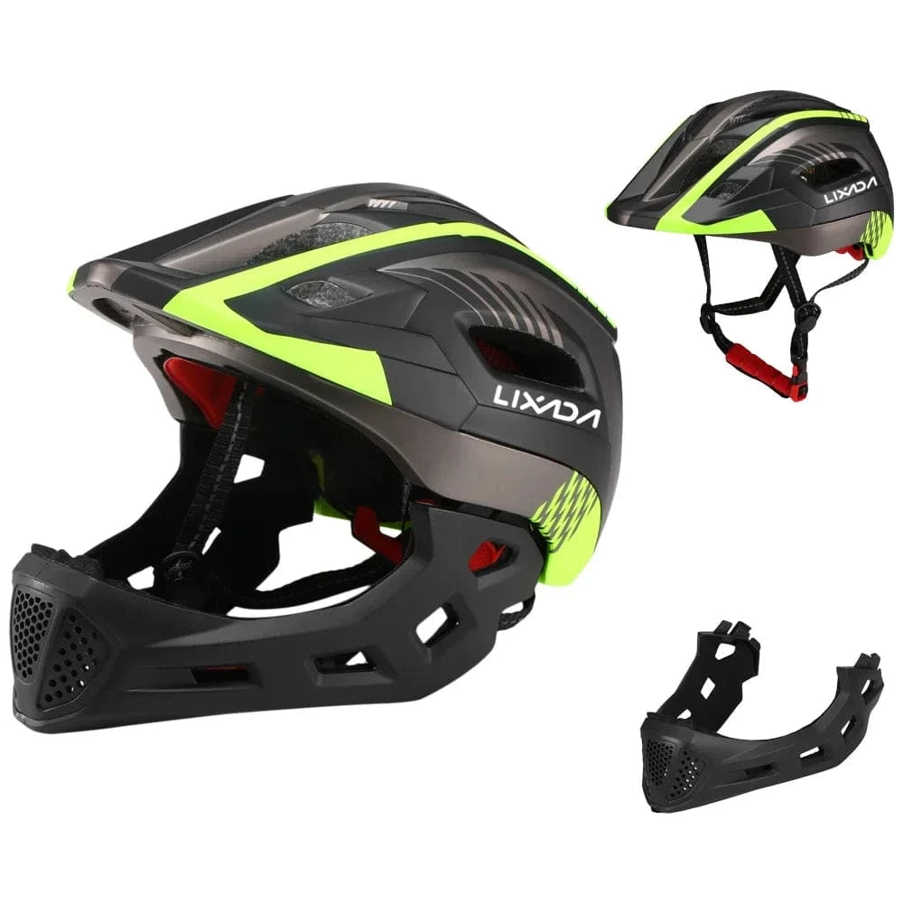 Kids Detachable Full Face Bike Helmet Breathable Ultralight Cycling Sports Safety Helmet for Bicycle Skateboard Scooter-WAYBIKER