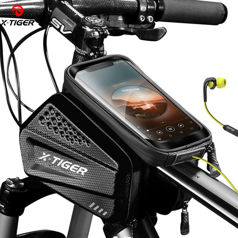 X-TIGER Bicycle Bag Frame Front Tube Cycling Bags Bike Waterproof Phone Case Holder 7 Inches Touchscreen Bag Accessories-WAYBIKER