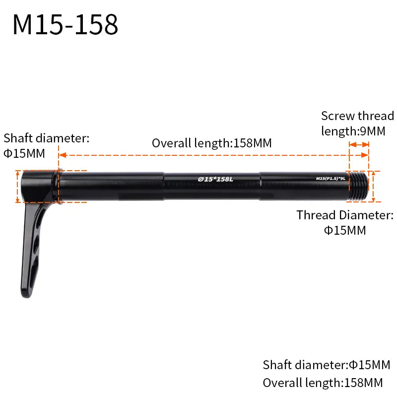 Lebycle MTB Quick release Thru Axle Road Bike Screw Shaft DT Structure Skewers 12mm Wheel Axis Hub Rear M12 M15 x 148-WAYBIKER