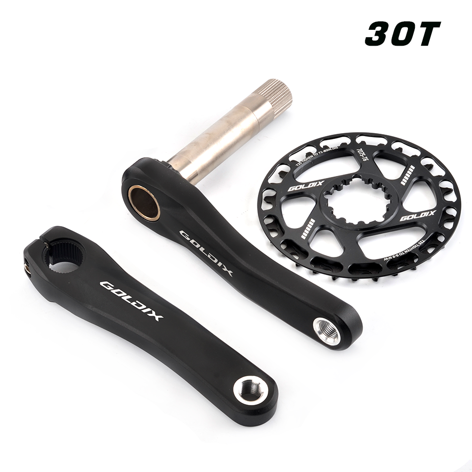 GOLDIX Children's Bicycle Crank 110/127/140/150/160mm Ultralight MTB Bicycle Crankset Black 28T 30T 32T 34T 36T 7/8/9/10 Speed-WAYBIKER