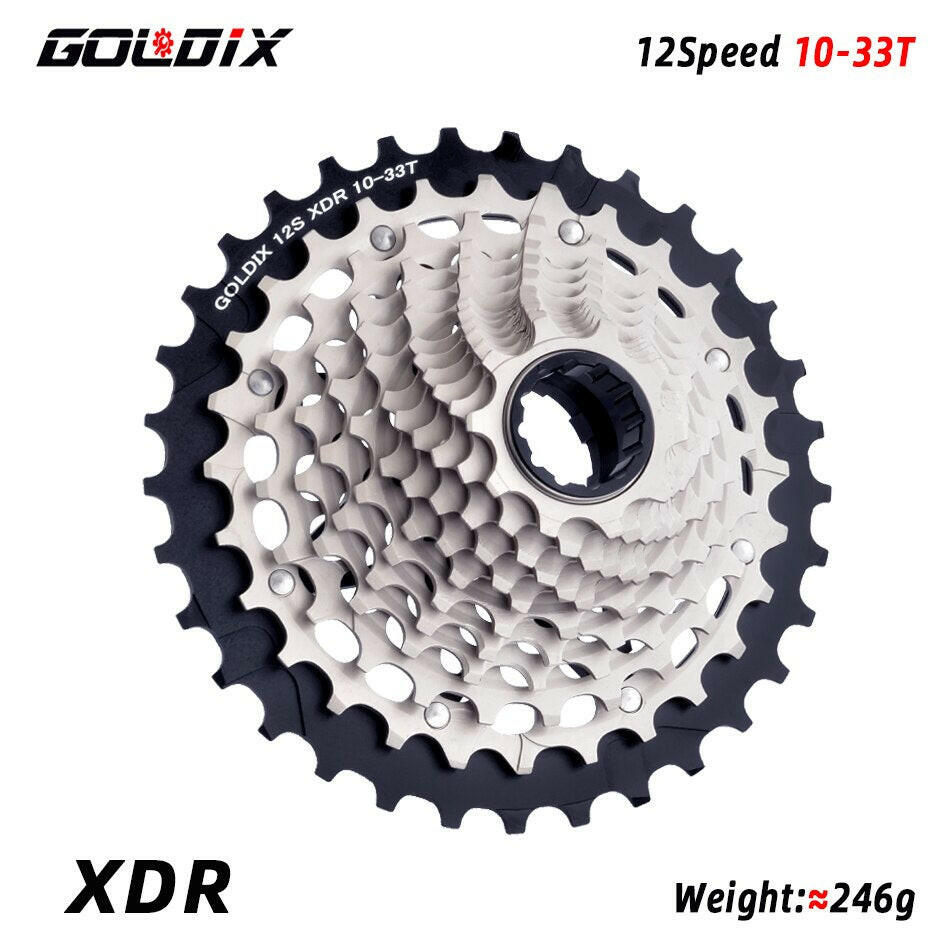 GOLDIX Ultralight XDR Bicycle Freewheel 10T-28T/10T-33T/10T-36T CNC Hollowout 12 Speed Bicycle Cassette for Road Bike and Gravel-WAYBIKER
