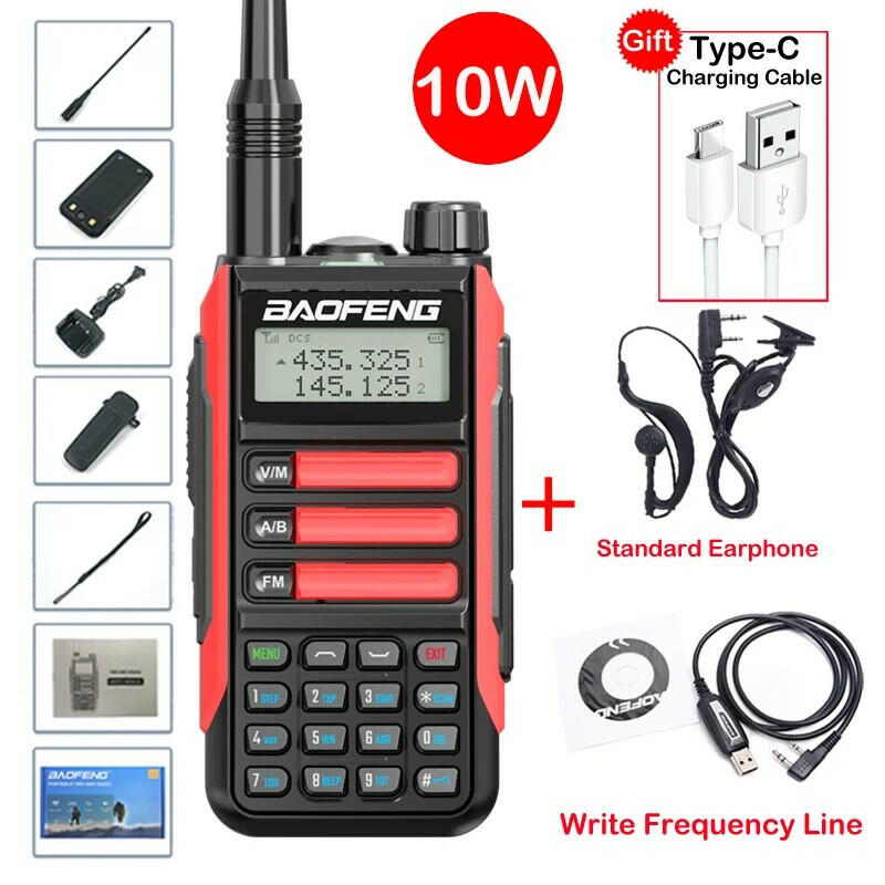 2023 Baofeng UV-16 MAX Walkie Talkie 10 KM Military 10W Powerful Waterproof VHF UHF CB Ham Dual Band Two Way Radio USB-C Charger-WAYBIKER
