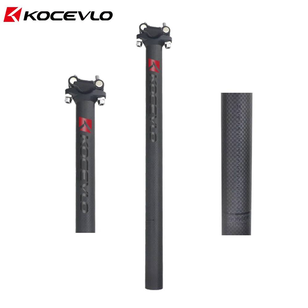 KOCEVLO Carbon Seatpost 27.2/30.9/31.6mm Matte Black MTB/Road Bike Seat Post Length 350/400mm Seat Tube Bicycle Parts-WAYBIKER
