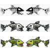 2 Pieces Fish Teeth Mouth Stickers Skeleton Fish Stickers Graphics Accessories for Kayak Fishing Boat Canoe Dinghy Window Car-WAYBIKER