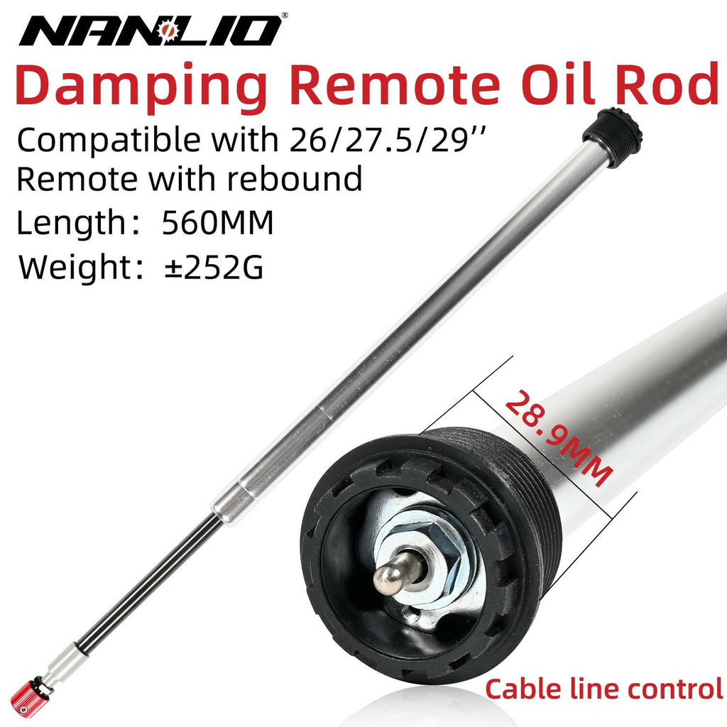 Nanlio Bicycle Suspension Forks Repair Part Oil Damping Rod 26/27.5/29 Alloy Steel Manual Remote Control Replace Accessories-WAYBIKER