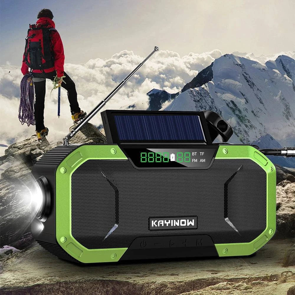 Emergency Sun Power Hand Crank Radio 5000mAh Power Bank Charger Flash Light Outdoor Camping Survival Radio-WAYBIKER