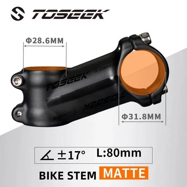 TOSEEK Ultralight Aluminum Bike Handlebar Stem 6 Degree 17 Degree Mtb Stem 50mm-120mm Power Mtb 31.8mm Mountain Bike Stem-WAYBIKER