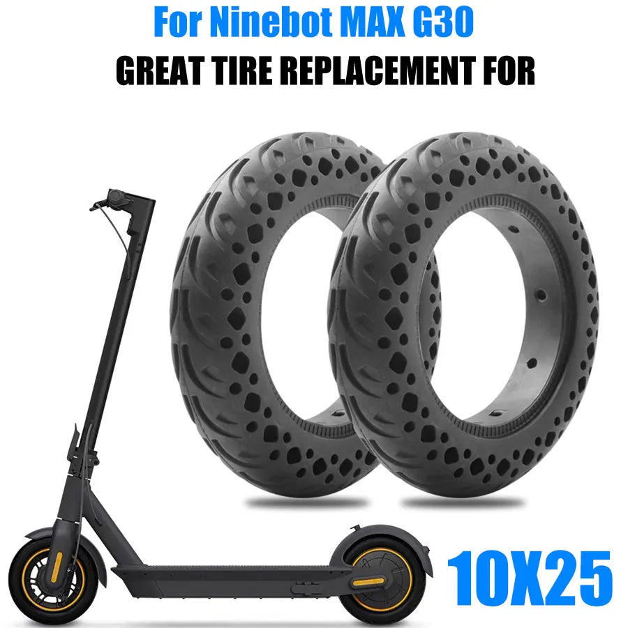 Upgrade 10 Inch Tire 10x2.50 plosion-Proof Honeycomb Solid Tires Anti-Skid Tire Compatible For Ninebot Max G30 Eletric Scooter-WAYBIKER