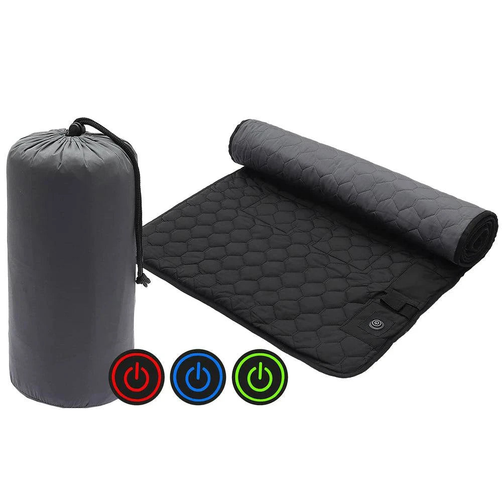 Winter USB Heating Sleeping Mat Camping Warming Mattress Temperature Adjustable Warm Tent Sleeping Mat Foldable Sleeping Pad-WAYBIKER
