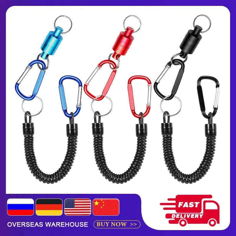 3pcs Fly Fishing Magnetic Net Release Holder Fishing Lanyard Magnetic Keeper Magnet Clip Landing Net Connector-WAYBIKER