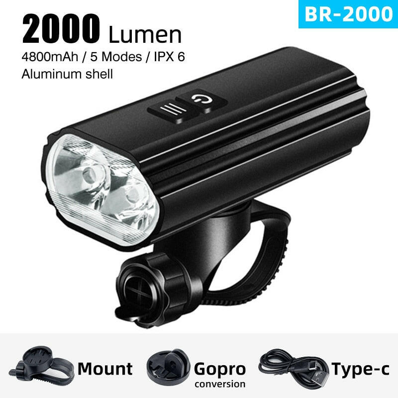 SoRider Bicycle Bike Light BR 2000 AI 1200 Lumens Lumen High Brightness Multi-Function Road MTB Cycling Safety Front Lights-WAYBIKER