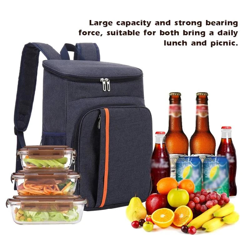 18L Large Capacity Leak Proof Lunch Backpack Thermal and Warm Insulated Bag Outdoor Food and Beverage Storage Shoulder Bag-WAYBIKER