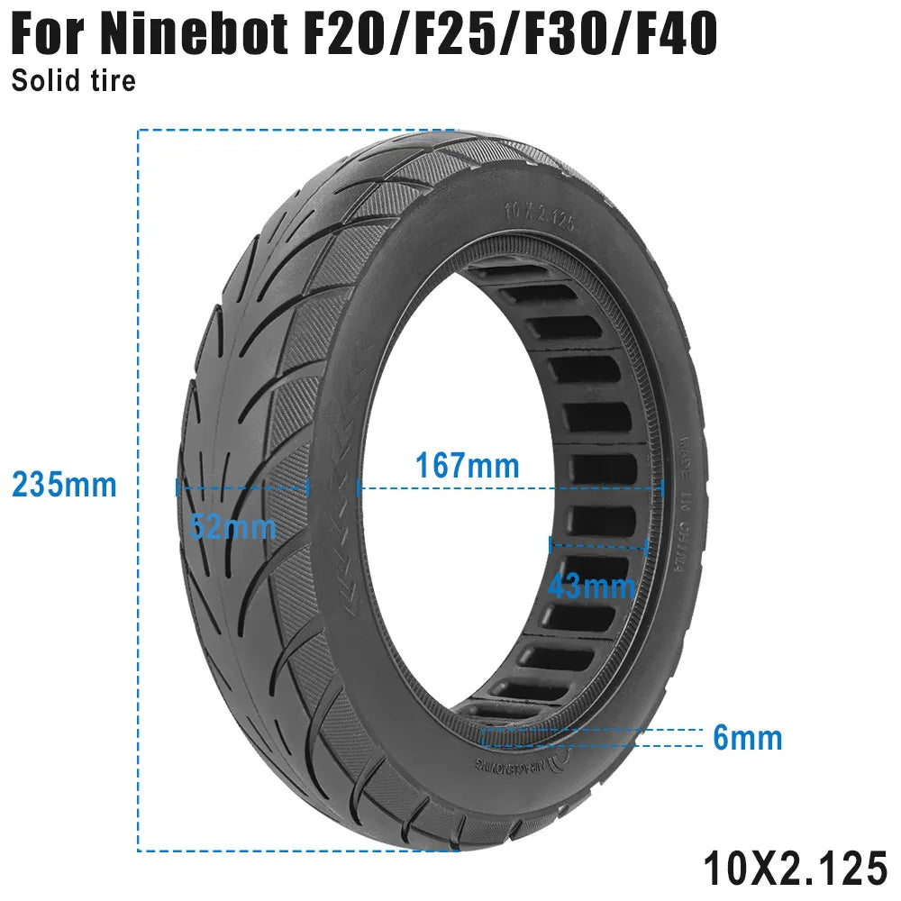 10inch Front Rear tyre Scooter Solid Tire For Segway Ninebot F20 F25 F30 F40 Electric Scooter Non-Slip Tire Shock Absorber Tyre-WAYBIKER