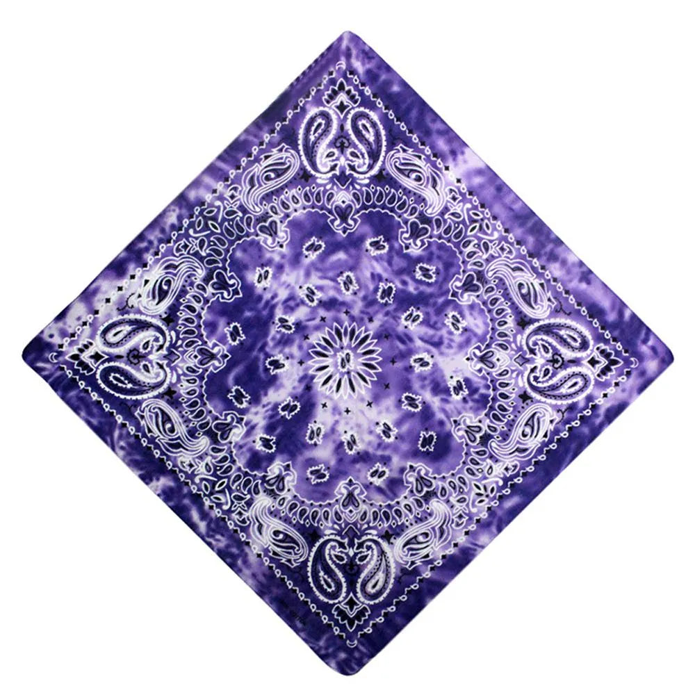 Square Scarf Hair Band Neck Scarf Cotton Bandana Hip Hop Paisley Headband Kerchief Neck Wrap Cashew Tie-dye Seamless Scarves DIY-WAYBIKER